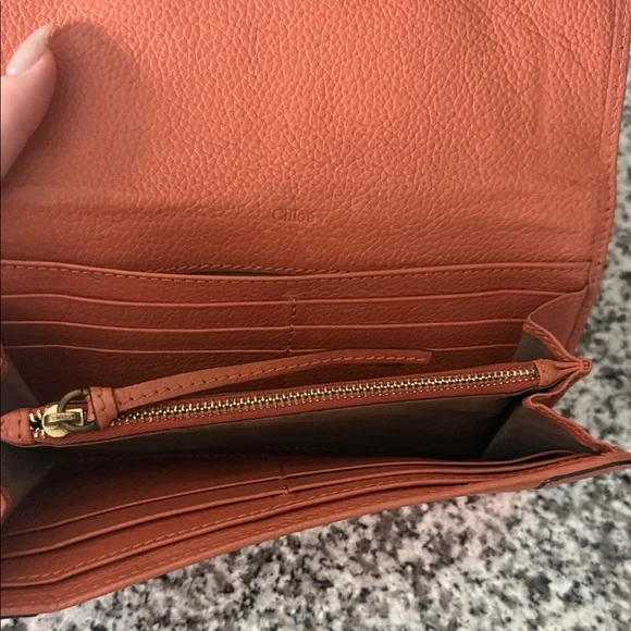 Chloe Leather Orange Wallet